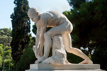 Greek statue from Panathenaic Stadium, Athens, Greece