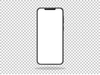 Fotobehang smartphone frameless with a blank screen lying on a flat surface. High Resolution Vector for Infographic Global Business web site design or phone app © katakari