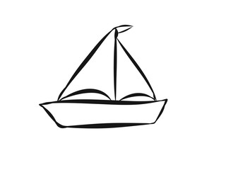 Bateau. Dessin simple.