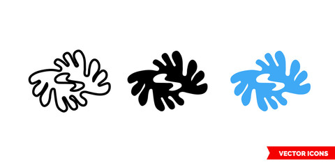 Peace bohemian symbols icon of 3 types color, black and white, outline. Isolated vector sign symbol.