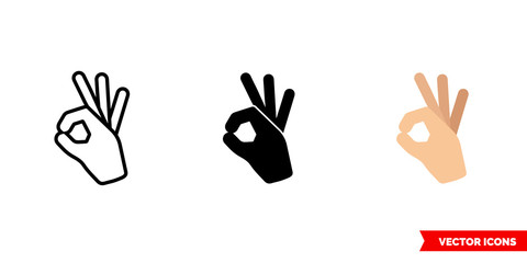 Perfect icon of 3 types color, black and white, outline. Isolated vector sign symbol.