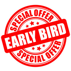 Early bird special offer label