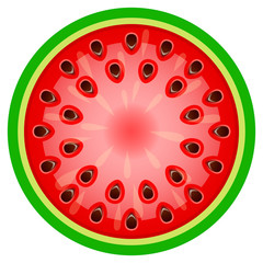Round watermelon slice vector icon