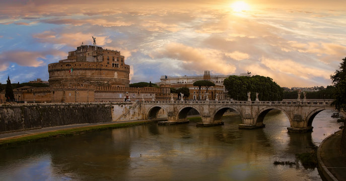Saint Angelo Bridge in Rome, Italy