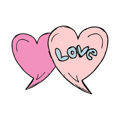 Love Bubble speech hand drawn icon