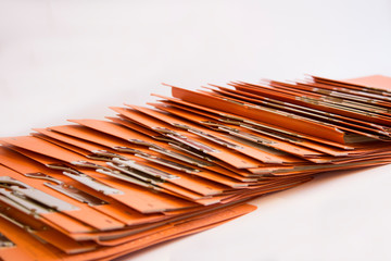 good old days of piles of files and bureaucracy, a pile of files in times of digital files,...