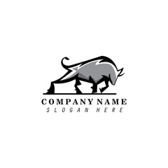 bull vector illustration dark logo template design