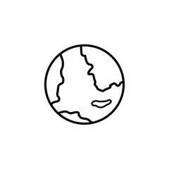 globe icon outline black. globe logo vector design