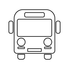 School Bus Outline Flat Icon on White.