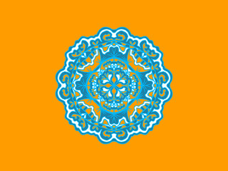 orange and blue mandala