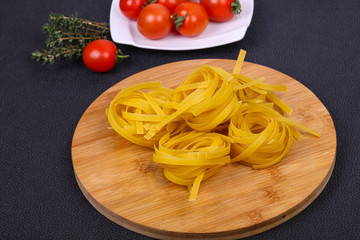 Raw pasta fettuccini