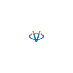 V Letter circle Logo, Concept Letter V + icon circle illustration