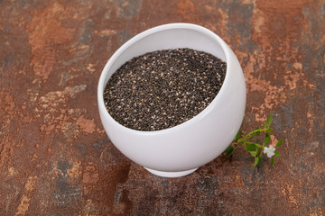 Dietary Chia seeds in the bowl