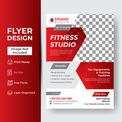 Gym Fitness Flyer Template Design Brochure, Annual Report, Magazine, Poster, Corporate, Flyer, layout modern size A4 Template, Easy to use, and edit.