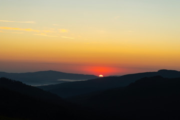 sunset over the mountains