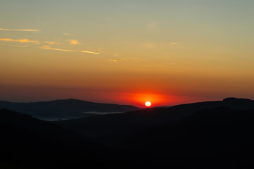 sunset over the mountains