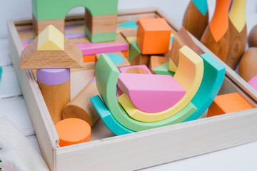 Wooden constructor for children. Zero waste.