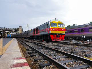 Fototapeta premium train on railway station