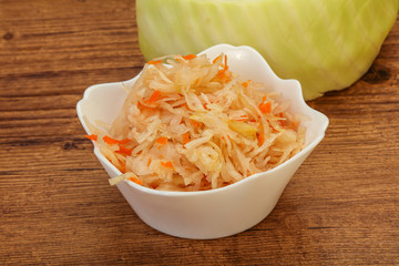 Pickled cabbage - sauerkraut in the bowl