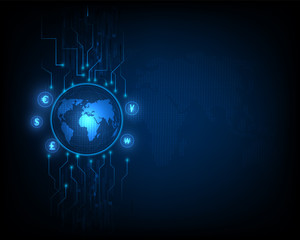 Currency exchange technology Blue abstract speed network illustration eps10 vector