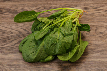 Fresh green Spinach leaves heap