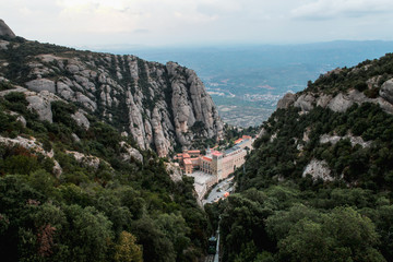 Fototapeta na wymiar Montserrat Monastery - Benedictine Abbey on the mountain of Montserrat - Catalonia - Spain