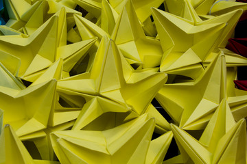 origami  paper figure craft. handmade  paper flower origami background. Abstract background of the...
