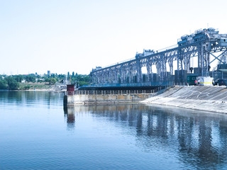 a dam of a hydroelectric power station on the Dniester river, supplying many areas with electricity.