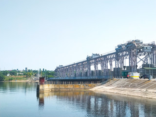 a dam of a hydroelectric power station on the Dniester river, supplying many areas with electricity.