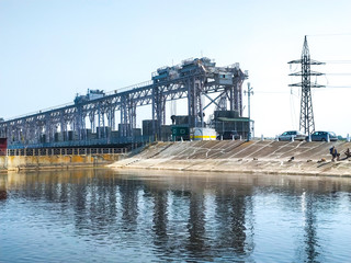 a dam of a hydroelectric power station on the Dniester river, supplying many areas with electricity.