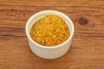 Vegetarian cuisine - dry bulgur for cooking