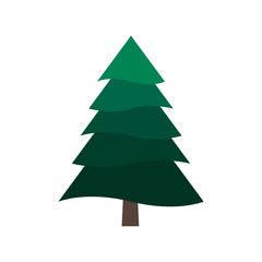 Christmas Tree Silhouette, Festive Christmas Tree Vector Icon Illustration