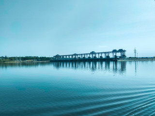 a dam of a hydroelectric power station on the Dniester river, supplying many areas with electricity.