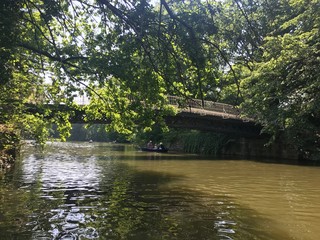 Romantic bridge at a lake