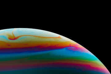 Half of a soap bubble, an abstract semicircle background. The model of the cosmos or the planets