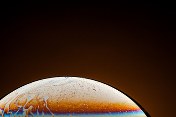 Half of a soap bubble, an abstract semicircle background. The model of the cosmos or the planets