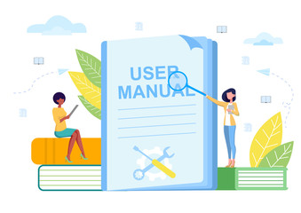 Concept of manual studies. Vector illustration. Training for career advancement
