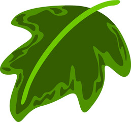 Simple Vector Design of Leaf in Green