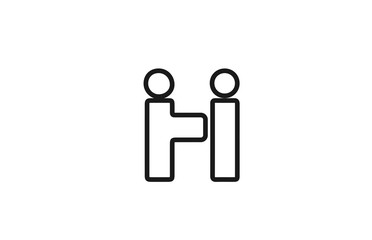 alphabet H letter logo icon with line. Black and white design for company and business