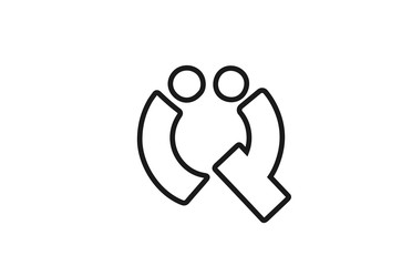 alphabet Q letter logo icon with line. Black and white design for company and business