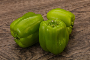 Green sweet bell pepper heap