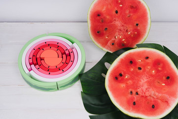 Wooden watermelon. Children's wooden rainbow. Zero waste toys.