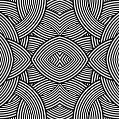 Obraz premium Full seamless modern geometric texture pattern for decor and textile. Black and white lines for textile fabric printing and wallpaper. Abstract multipurpose model design for fashion and home design