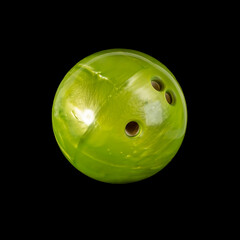 Bowling ball. Isolated on a black background close-up. - 371056791