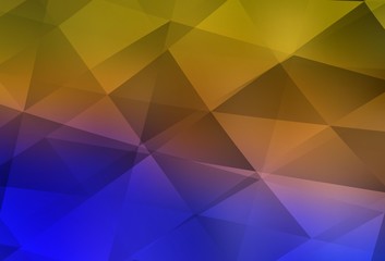 Light Blue, Yellow vector gradient triangles template.