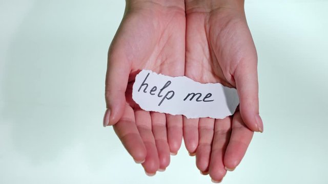 Request for help in female hands