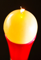 
burning candle ball