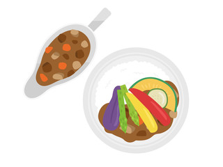 野菜カレーライスのイラスト