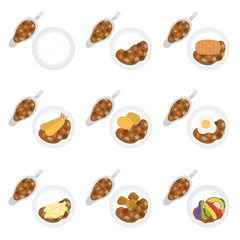 カレーライスのイラストセット