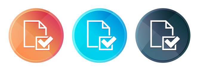 Checklist icon steam mist round button set shiny illustration